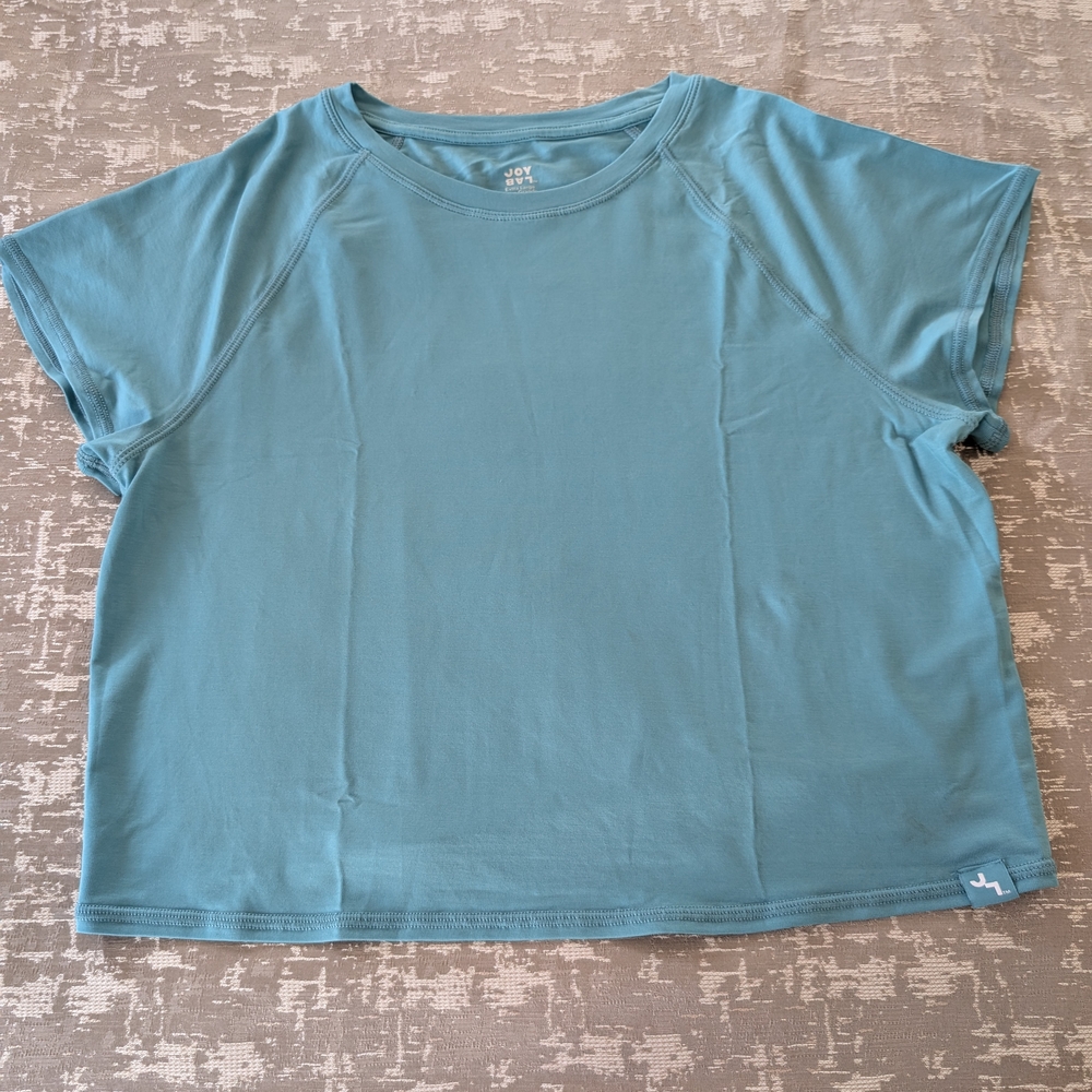 JoyLab Teal Short Sleeve Crop Top NWOT - Picture 3 of 8